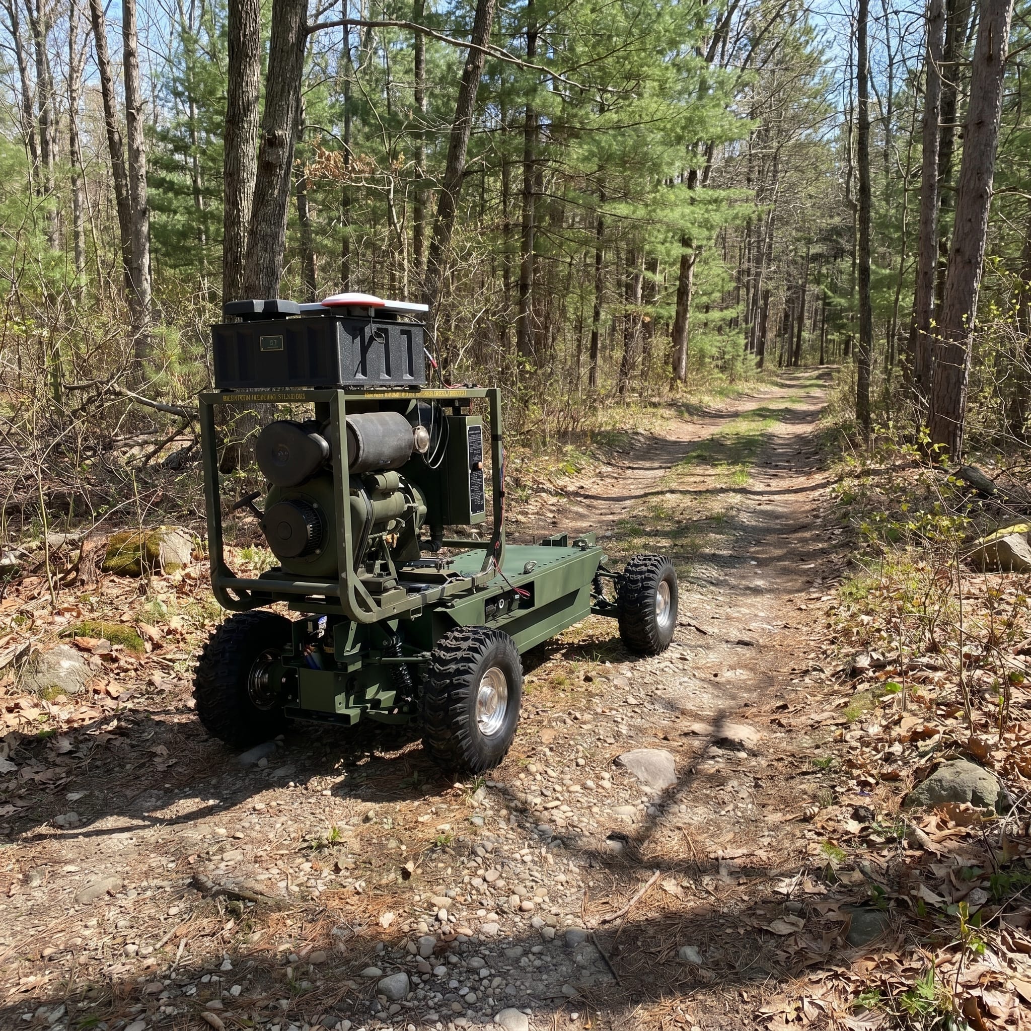 Ghostrunner on a forest trail — high-speed off-road UGV